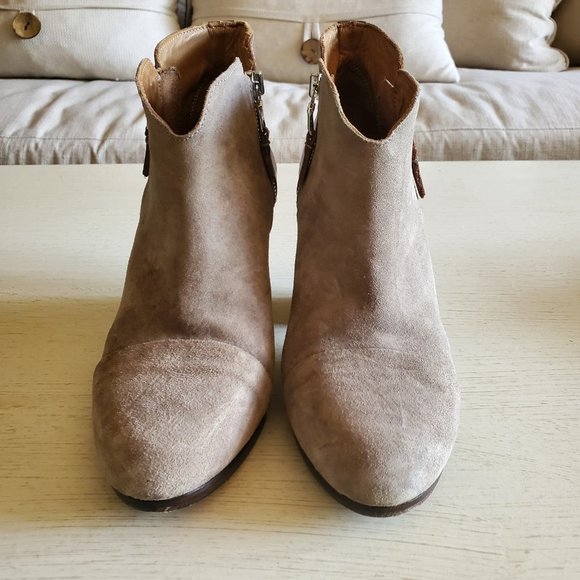 Rag & bone Taupe Suede/Leather Double Zip Ankle boots 39/8.5-9 - Picture 2 of 7